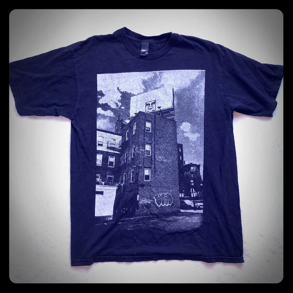 Obey Street Art black tee shirt